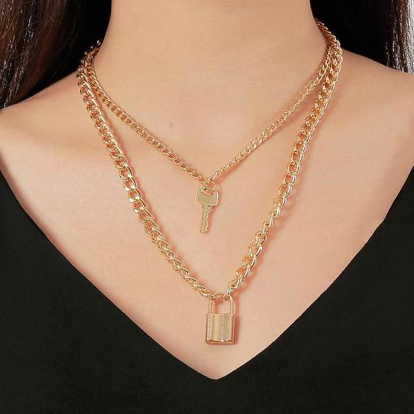 pendant necklaces key lock necklace punk exaggerated thick chain double layer for women jewelry hip hop & pendants, Silver
pendant necklaces key lock necklace punk exaggerated thick chain double layer for women jewelry hip hop & pendants, Silver