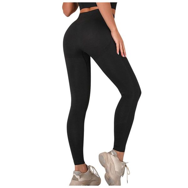 women's pure color hip-lifting sports fitness running high-waist pants trousers for women leggings, Black
women's pure color hip-lifting sports fitness running high-waist pants trousers for women leggings, Black
