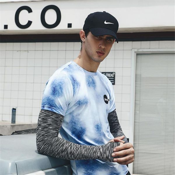 high elastic ice silk sports arm sleeves outdoor uv protection cycling cover running basketball summer elbow & knee pads, Black;gray
high elastic ice silk sports arm sleeves outdoor uv protection cycling cover running basketball summer elbow & knee pads, Black;gray