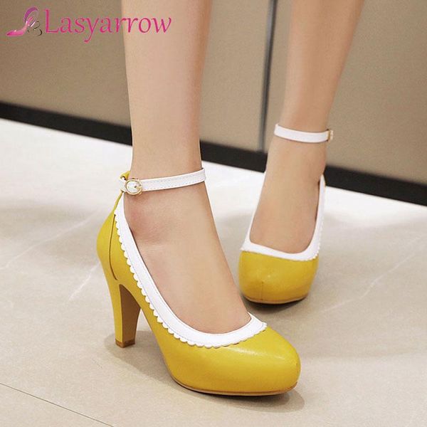 dress shoes lasyarrow women pumps round head shallow thin high heel simple style buckle mixed color party ladies size 32-48, Black
dress shoes lasyarrow women pumps round head shallow thin high heel simple style buckle mixed color party ladies size 32-48, Black