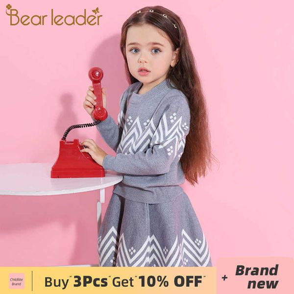 bear leader girls skirt sets spring&winter geometric pattern long sleeve sweater+skirt 2pcs knitwear sets for 3-7 years 210708, White
bear leader girls skirt sets spring&winter geometric pattern long sleeve sweater+skirt 2pcs knitwear sets for 3-7 years 210708, White