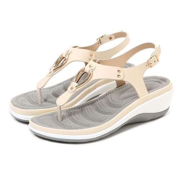 sandals wedge heel flip-flop beach rubber outsole metal decoration casual women's shoes buckle mid-heel 4.5cm women, Black
sandals wedge heel flip-flop beach rubber outsole metal decoration casual women's shoes buckle mid-heel 4.5cm women, Black