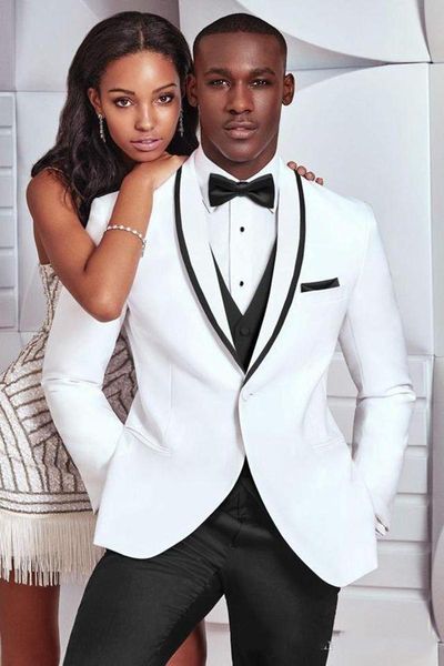 men's suits & blazers one-click groom tuxedo shawl lapel man wedding suit excellent (jacket + pants vest), White;black
men's suits & blazers one-click groom tuxedo shawl lapel man wedding suit excellent (jacket + pants vest), White;black