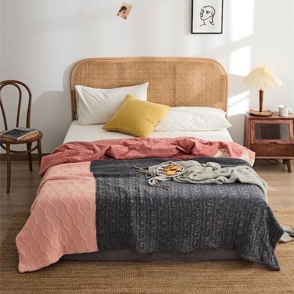 elegant four contrast color quilt blanket 200*230 fashion mix knitted season plaid breathable cozy comforter 150*200 comforters & sets
elegant four contrast color quilt blanket 200*230 fashion mix knitted season plaid breathable cozy comforter 150*200 comforters & sets