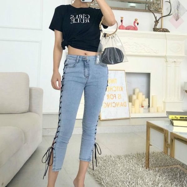 women high waist jeans blue elastic skinny calf-length pencil pants female plus size zipper wash denim trousers girl a30 women's
women high waist jeans blue elastic skinny calf-length pencil pants female plus size zipper wash denim trousers girl a30 women's