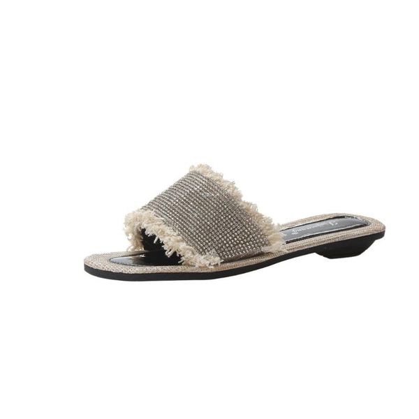 female slippers summer fashion non-slip flat sequins for beach roman bling women, Black
female slippers summer fashion non-slip flat sequins for beach roman bling women, Black