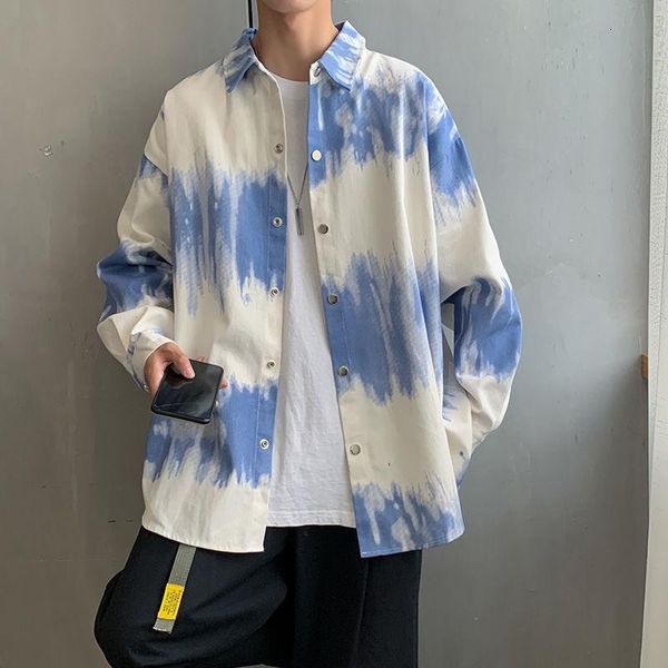 men's casual shirts fashion retro shirt men streetwear wild loose long-sleeved mens dress -2xlautumn korean tie-dye, White;black
men's casual shirts fashion retro shirt men streetwear wild loose long-sleeved mens dress -2xlautumn korean tie-dye, White;black