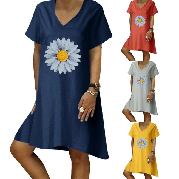 summer women's ladies casual sunflower personality print short-sleeved v-neck cotton and linen dress irregular a-line 210520, Black;gray
summer women's ladies casual sunflower personality print short-sleeved v-neck cotton and linen dress irregular a-line 210520, Black;gray