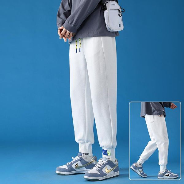 men's pants spring summer white solid loose casual korean mid waist four seasons 2021 leggings, Black
men's pants spring summer white solid loose casual korean mid waist four seasons 2021 leggings, Black