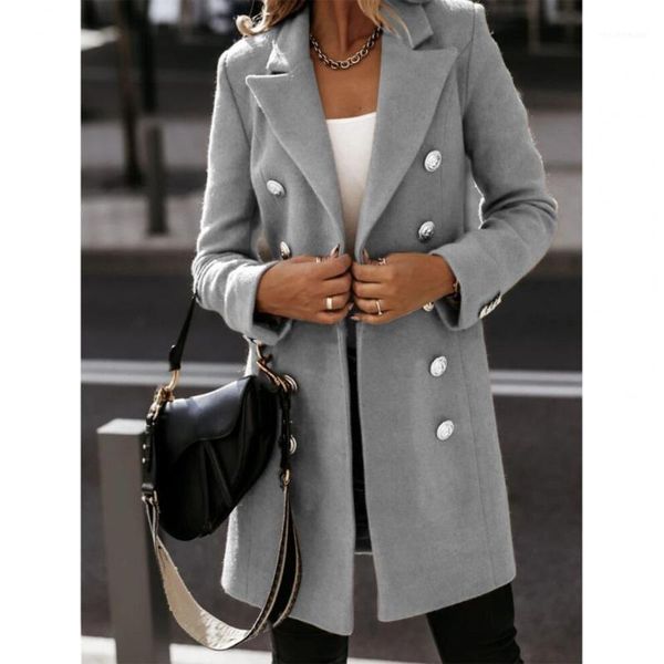 women's wool & blends autumn and winter coats pure color double-breasted office elegant jacket blend warm longplus size outerwear, Black
women's wool & blends autumn and winter coats pure color double-breasted office elegant jacket blend warm longplus size outerwear, Black