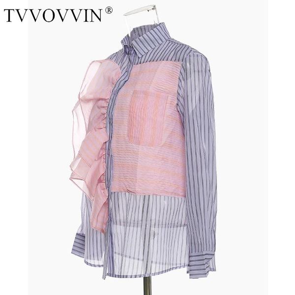 stitching women blouse organza stripe shirts ruffles loose ladies long sleeve irregular autumn rw61 women's blouses &, White
stitching women blouse organza stripe shirts ruffles loose ladies long sleeve irregular autumn rw61 women's blouses &, White
