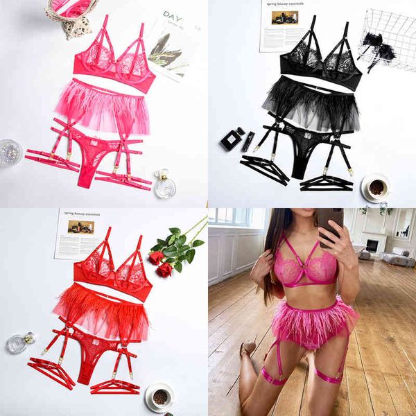 nxy sets new arrival see through women erotic lingerie set with feather luxury underwear mesh lace 220121, Red;black
nxy sets new arrival see through women erotic lingerie set with feather luxury underwear mesh lace 220121, Red;black