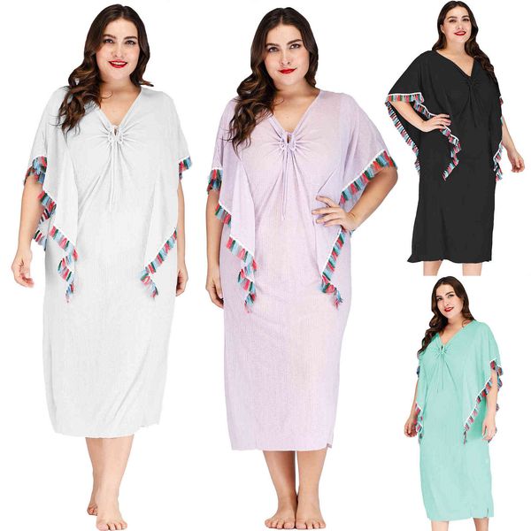 women's plus size large fat woman irregular beach skirt colorful fringe stitching 4202
women's plus size large fat woman irregular beach skirt colorful fringe stitching 4202