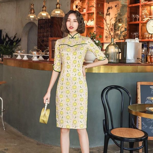 ethnic clothing short yellow lady lace cheongsam print flower elegant chinese traditional dress vintage button qipao spring autumn vestidos, Red
ethnic clothing short yellow lady lace cheongsam print flower elegant chinese traditional dress vintage button qipao spring autumn vestidos, Red