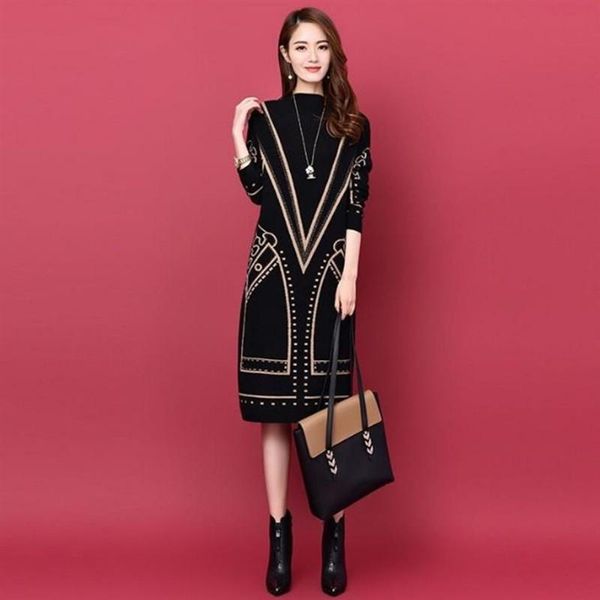 casual dresses women knit print dress long sections loose straight sweater fashion large size clothing temperament elegant, Black;gray
casual dresses women knit print dress long sections loose straight sweater fashion large size clothing temperament elegant, Black;gray
