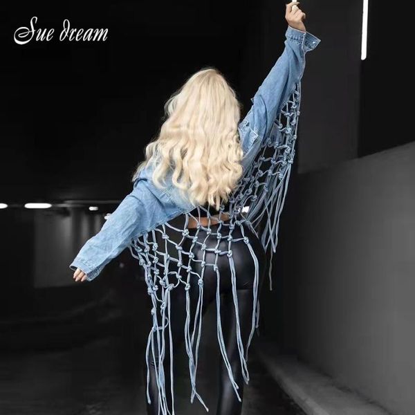 women's jackets 2021 autumn casual back hollow tassel denim jacket trendy fashion high street, Black;brown
women's jackets 2021 autumn casual back hollow tassel denim jacket trendy fashion high street, Black;brown