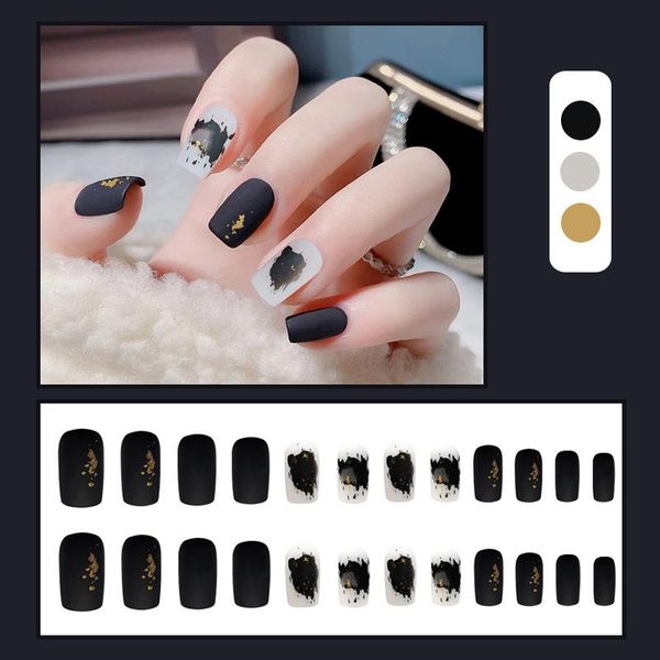 false nails 24pcs black white foil blooming wear long paragraph fashion manicure patch save time wearable nail butt666, Red;gold
false nails 24pcs black white foil blooming wear long paragraph fashion manicure patch save time wearable nail butt666, Red;gold