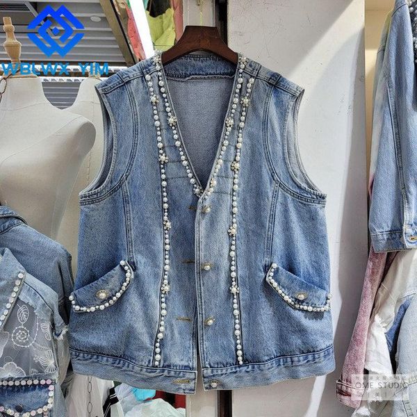 women's vests spring denim vest women sleeveless jacket pocket v-neck fashion beading jeans coat female loose casual waistcoats, Black;white
women's vests spring denim vest women sleeveless jacket pocket v-neck fashion beading jeans coat female loose casual waistcoats, Black;white
