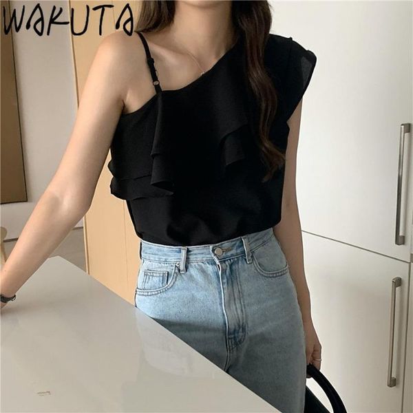 women's tanks & camis wakuta black multi layer rufffles design crop women 2021 summer french elegant casual solid color sleevelss chic, White
women's tanks & camis wakuta black multi layer rufffles design crop women 2021 summer french elegant casual solid color sleevelss chic, White