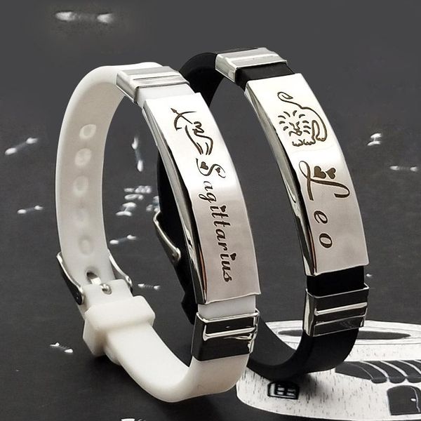 charm bracelets twelve constellations stainless steel couple bracelet 12 silicone korean student for men women, Golden;silver
charm bracelets twelve constellations stainless steel couple bracelet 12 silicone korean student for men women, Golden;silver