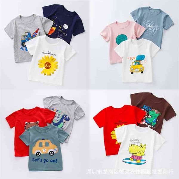 1-5 yuan children's clothing korean short sleeve t-shirt, Blue