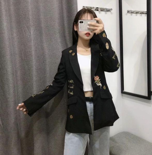 women's jackets hcbless 2021 autumn heavy industry embroidery one button jacket small suit, Black;brown
women's jackets hcbless 2021 autumn heavy industry embroidery one button jacket small suit, Black;brown