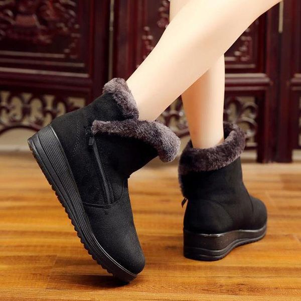boots flock winter warm faux fur snow fashion solid ankle casual women mother flats shoes woman 412, Black
boots flock winter warm faux fur snow fashion solid ankle casual women mother flats shoes woman 412, Black