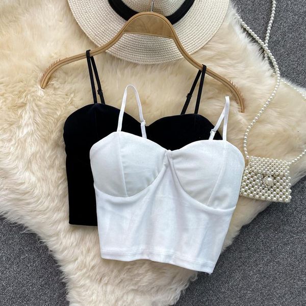 women's tanks & camis crop women velvet spaghetti strap for woman female elastic camisole trend, White
women's tanks & camis crop women velvet spaghetti strap for woman female elastic camisole trend, White