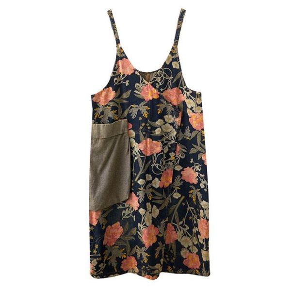 casual dresses women loose denim dress ladies floral print female spaghetti strap robe vintage, Black;gray
casual dresses women loose denim dress ladies floral print female spaghetti strap robe vintage, Black;gray