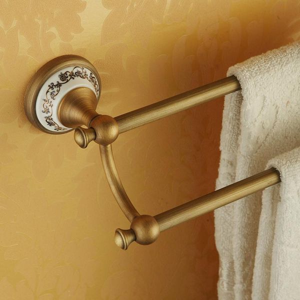 towel racks antique brushed bronze bar 2-layer holder ceramic rack bath hardware decoration bathroom accessories
towel racks antique brushed bronze bar 2-layer holder ceramic rack bath hardware decoration bathroom accessories