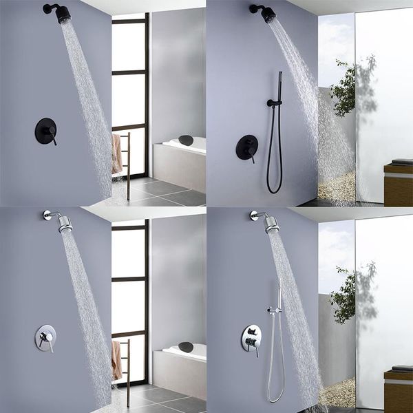bathroom shower sets in wall mounted concealed set with hand head arm chrome mablack 1/2 function
bathroom shower sets in wall mounted concealed set with hand head arm chrome mablack 1/2 function