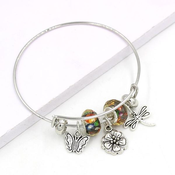 charm bracelets expandable bangle big hole lampwork bead flower dragonfly butterfly charms for women 2021 jewelry gifts pulsera, Golden;silver
charm bracelets expandable bangle big hole lampwork bead flower dragonfly butterfly charms for women 2021 jewelry gifts pulsera, Golden;silver