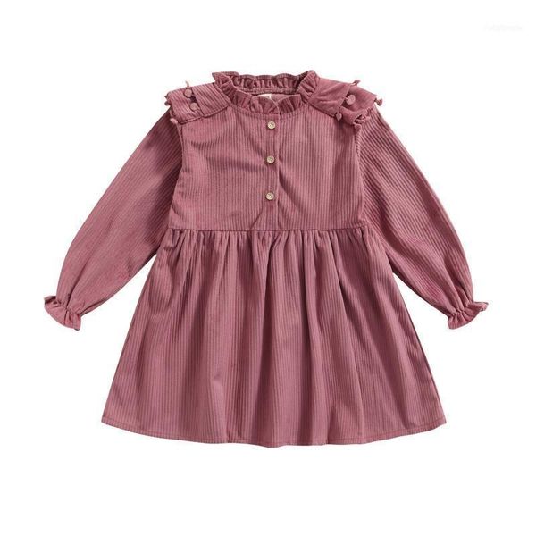 girl's dresses kids baby girl corduroy dress, long sleeve ruffle neck high waist buttons solid color loose casual party midi gown 3-7t1, Red;yellow
girl's dresses kids baby girl corduroy dress, long sleeve ruffle neck high waist buttons solid color loose casual party midi gown 3-7t1, Red;yellow