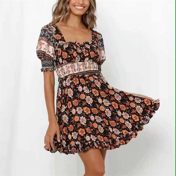 bohemian backless lace up dress tunic floral print dress women summer boho beach holiday ruffle elastic mini dress vestidos 210415, Black;gray
bohemian backless lace up dress tunic floral print dress women summer boho beach holiday ruffle elastic mini dress vestidos 210415, Black;gray