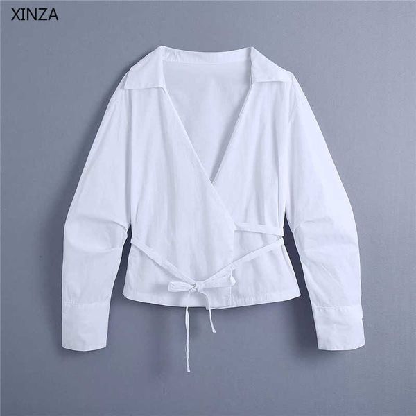 women's blouses & shirts women white poplin vintage shirt long sleeve pleated spring tied woman fashion front wrap casual y9j
women's blouses & shirts women white poplin vintage shirt long sleeve pleated spring tied woman fashion front wrap casual y9j