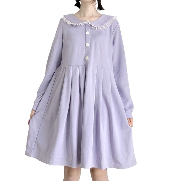 kawaii fashion women black lolita long sleeve cute lace peter pan collar purple es soft girls casual clothes, Black;gray
kawaii fashion women black lolita long sleeve cute lace peter pan collar purple es soft girls casual clothes, Black;gray