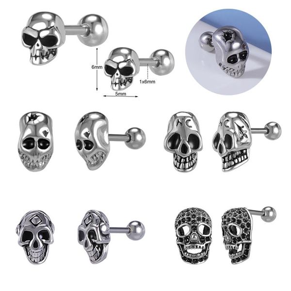 stud zs 1pcs/lot 18g gothic skull crossbones earrings for men stainless steel ear studs punk rock conch piercing earring, Golden;silver
stud zs 1pcs/lot 18g gothic skull crossbones earrings for men stainless steel ear studs punk rock conch piercing earring, Golden;silver
