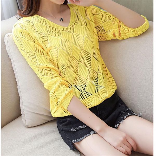 hollow out loose thin womens sweater summer yellow pullovers black v neck ladies knitted pull jumpers women slim cool, White;black
hollow out loose thin womens sweater summer yellow pullovers black v neck ladies knitted pull jumpers women slim cool, White;black