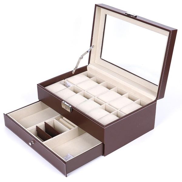 watch boxes & cases 12 slots double layer fashion men home box organizer storage 0911-17, Black;blue
watch boxes & cases 12 slots double layer fashion men home box organizer storage 0911-17, Black;blue