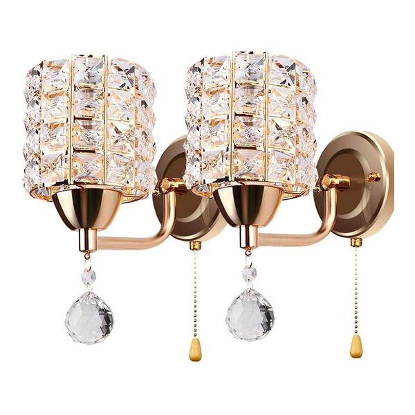 wall lamp 2pcs modern crystal pendant bedroom aisle living room with and pull switch e14 socket
wall lamp 2pcs modern crystal pendant bedroom aisle living room with and pull switch e14 socket