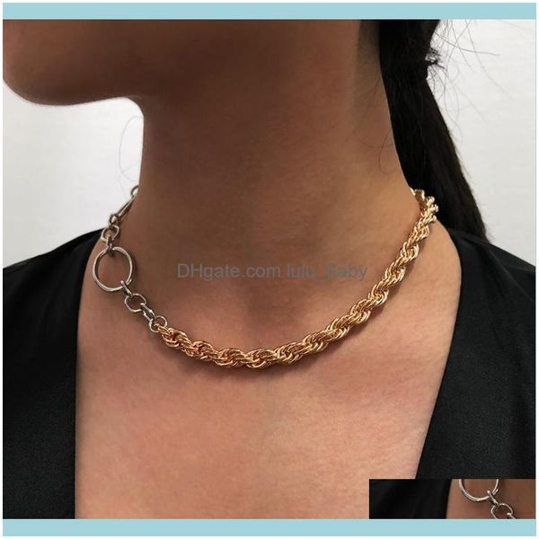 chains necklaces & pendants jewelrychains lalynnly twisted chain necklace gold sliver color choker trendy jewelry ladies aessor, Silver 
chains necklaces & pendants jewelrychains lalynnly twisted chain necklace gold sliver color choker trendy jewelry ladies aessor, Silver