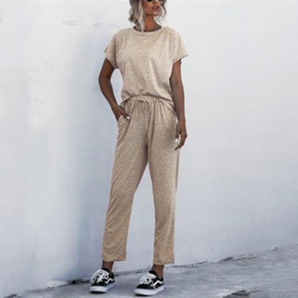 summer suits fashion solid women tracksuits casual pullover o neck short sleeve full length pants ladies loose plus size, Gray
summer suits fashion solid women tracksuits casual pullover o neck short sleeve full length pants ladies loose plus size, Gray