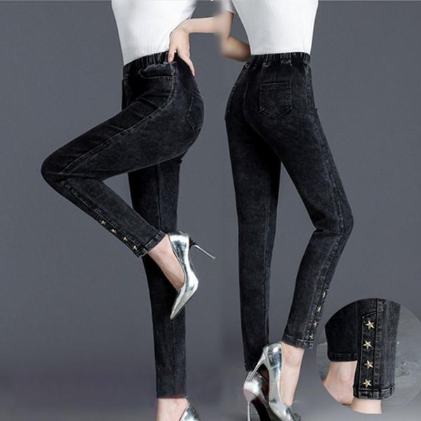 big size high waist jeans womens capri autumn solid large printed imitation elastic pants feet pencil 7xl 8xl trousers, Black;white
big size high waist jeans womens capri autumn solid large printed imitation elastic pants feet pencil 7xl 8xl trousers, Black;white