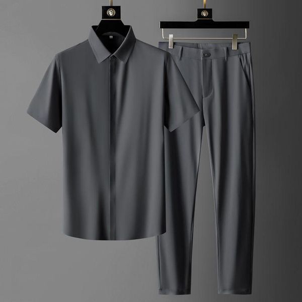 men's suits & blazers high end business ultra thin ice silk short sleeve shirt two piece seamless pressure glue four side elastic fabri, White;black
men's suits & blazers high end business ultra thin ice silk short sleeve shirt two piece seamless pressure glue four side elastic fabri, White;black