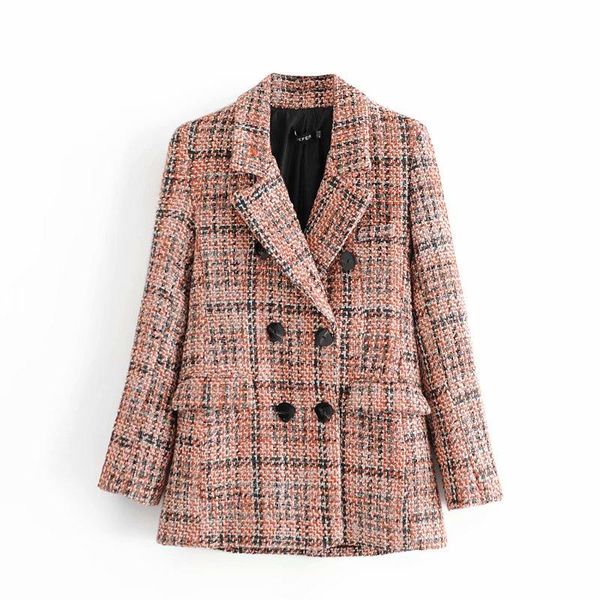 women's jackets puwd vintage woman pink plaid patchwork textured coats autumn winter fashion ladies thick female chic slim outerwear, Black;brown
women's jackets puwd vintage woman pink plaid patchwork textured coats autumn winter fashion ladies thick female chic slim outerwear, Black;brown