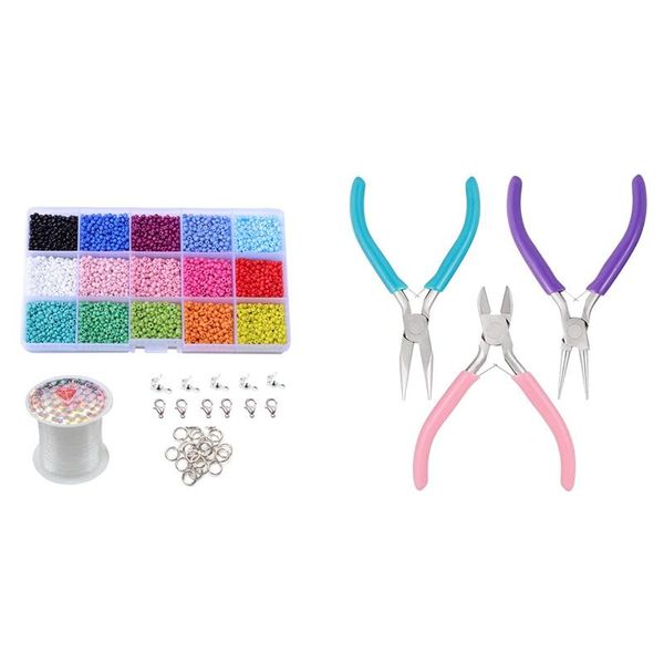 other 7500 pieces 3mm glass rice beads 15 boxes box combination beaded fish line lobster buckle & 1set 3-color manual pliers
other 7500 pieces 3mm glass rice beads 15 boxes box combination beaded fish line lobster buckle & 1set 3-color manual pliers