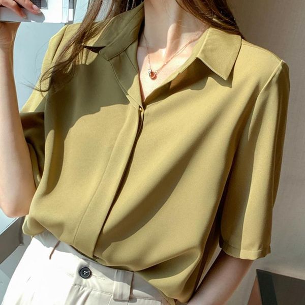 women's blouses & shirts blusas short sleeve blouse women mujer de moda 2021 verano turn down collar chiffon shirt e715, White
women's blouses & shirts blusas short sleeve blouse women mujer de moda 2021 verano turn down collar chiffon shirt e715, White