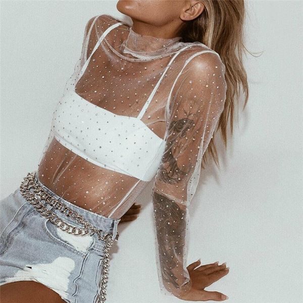 see through mesh sheer womens shirts long sleeve night club wear transparent shirt tee, White
see through mesh sheer womens shirts long sleeve night club wear transparent shirt tee, White