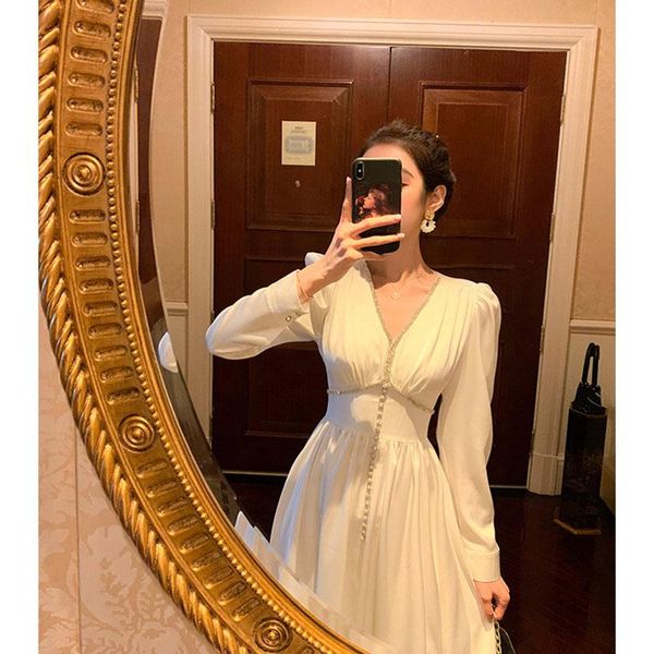 casual dresses arrival french style vintage white diamonds long sleeve waisted slim dress, Black;gray
casual dresses arrival french style vintage white diamonds long sleeve waisted slim dress, Black;gray