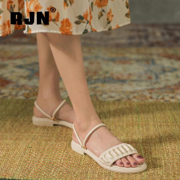 sandals rjn women shoes summer basic flat round toe dressing soft walking pleated concise front and rear strap 2021 rl47, Black
sandals rjn women shoes summer basic flat round toe dressing soft walking pleated concise front and rear strap 2021 rl47, Black